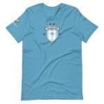 A blue ARGENTINA Unisex Football T-Shirt with the crest on it.