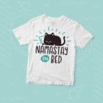 Kid's "Namastay In Bed" Lazy Cat Jersey Tee