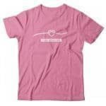 A pink t-shirt with a heart on it in the "Rope Of Love | “TIED FOREVER” Unisex T-shirt" design.