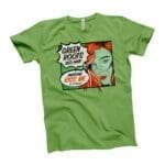 A green St. Patrick's Day Red Hair Green Roots tee with a woman's face on it.