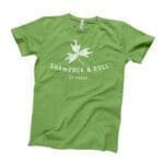 St. Patricks Day "Rock On" Tee featuring shamrock and rock motifs.