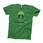 A black St. Patrick's Day SLÀINTE Black Stuff Lad Tee with a green "Black Stuff Lad" design.