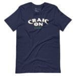 A CRAIC ON St. Patricks day navy t-shirt with the word craic on it.