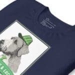A Fur-tunite & Lucky Irish Wolfhound Dog For St.Patricks Day unisex t-shirt featuring a hat.