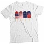 Patriotic Independence Day 4th July 'Ice Cream' Unisex Heavy Cotton Tee for Independence Day celebration featuring ice cream design.