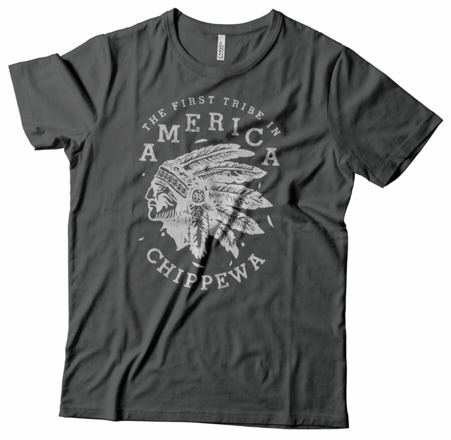 America's first chief American Vintage Chippewa Tribe Unisex Heavy Cotton Tee featuring American Vintage Chippewa Tribe design.