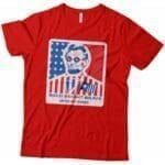 A Independence Day 4th July "BOLD BRIGHT BRAVE" Abraham Lincoln Unisex Heavy Cotton Tee featuring an image of Abraham Lincoln.