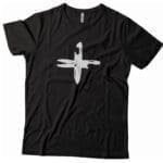 A Swiss Knife Cross Design T-shirts Unisex Heavy Cotton Tee on a black unisex T-shirt.