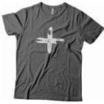A Swiss Knife Cross Design T-shirts Unisex Heavy Cotton Tee on a grey t-shirt.