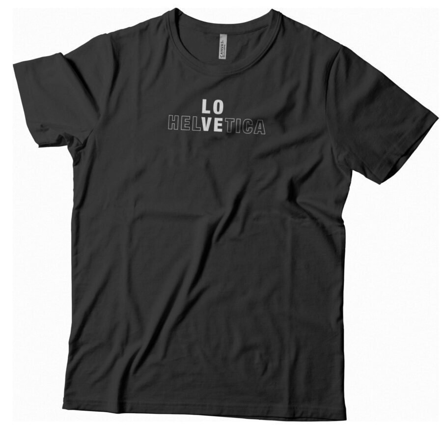A Love Switzerland Helvetica T-shirt – Unisex Heavy Cotton Tee with the word 'love' on it.
