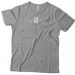 A grey Love Switzerland Helvetica T-shirt.