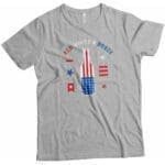 Independence Day 4th July "RED WHITE AND BOOZE" Unisex Heavy Cotton Tee featuring 'RED WHITE AND BOOZE'