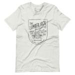 The lumberjack logo on a LUMBERJACK A Life Among The Ever Greens Unisex T-Shirt.