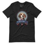 A black Independence Day 4th July | BEAGLE LIBERTY | Unisex Heavy Cotton Tee with a Beagle image on it.