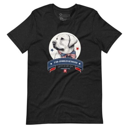 An Independence Day 4th July t-shirt featuring a labrador retriever, perfect for Independence Day.