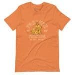 An orange FOREVER BEST FRIEND DOG Unisex T-shirt with the words "foreign friends" featuring a dog design.