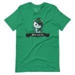 A green St. Patrick's Day Meow-Some Luck Cat Unisex t-shirt.