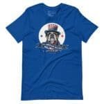 A patriotic Independence Day 4th July | ALL AMERICAN BULLDOG | Unisex Heavy Cotton Tee featuring the American flag, perfect for Independence Day.