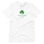 A Bleed Green St.Patricks Day unisex t-shirt with a green shamrock, perfect for St. Patrick's Day.