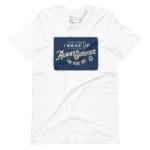 A white unisex "I WAKE UP TO ALWAYS SURVIVE" Motivational T-Shirt.