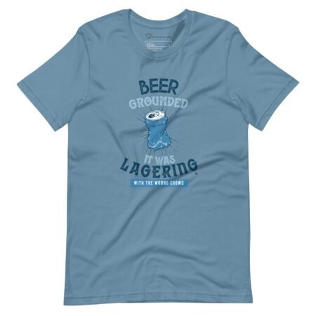 A blue Beer Grounded Unisex T-shirt.