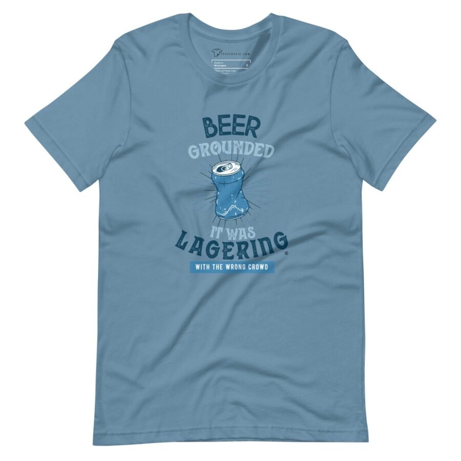 A blue Beer Grounded Unisex T-shirt.
