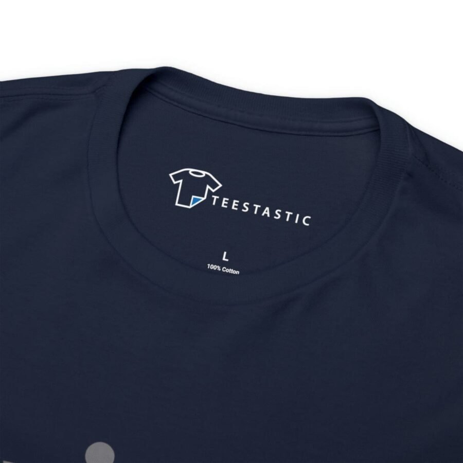 A navy Invisible Unisex Heavy Cotton Tee with the word freestatic on it.