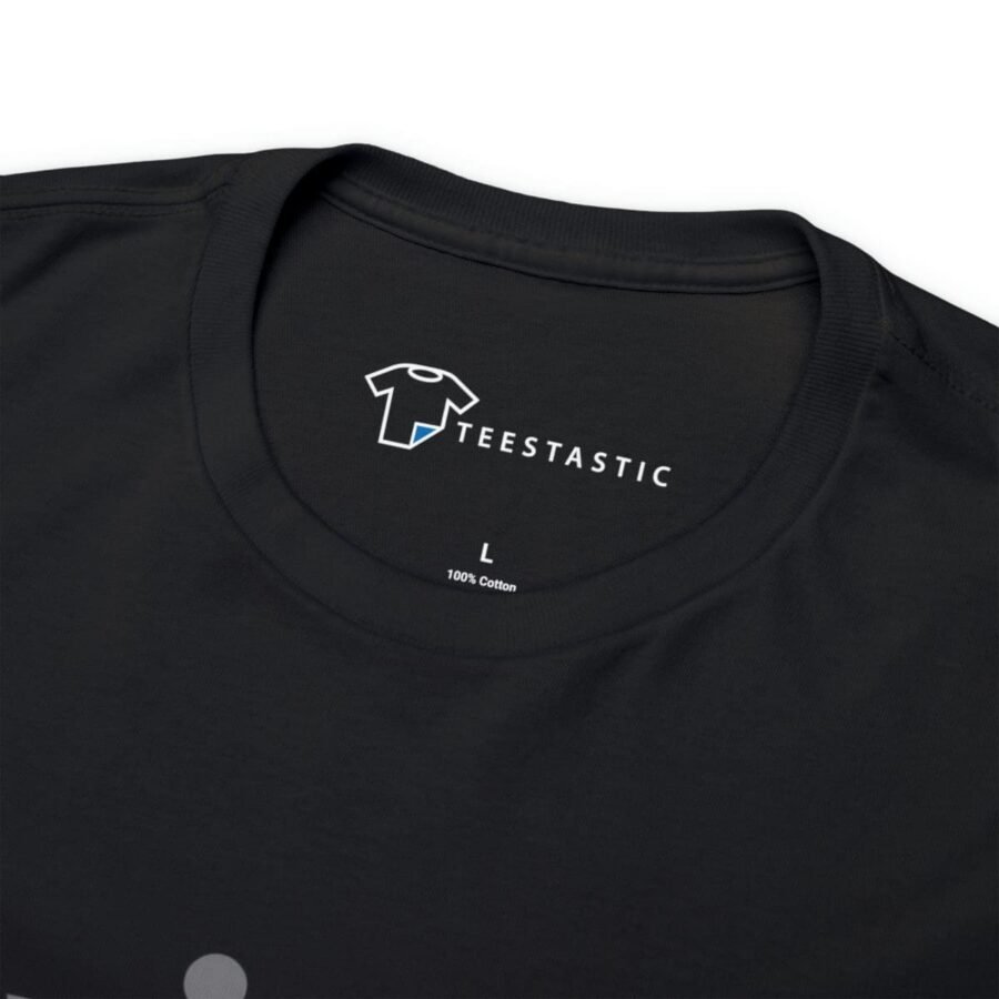A black Invisible Unisex Heavy Cotton Tee with the word freestatic on it, partially invisible.
