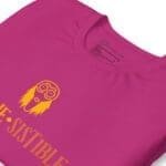 A pink Halloween Eerie Unisex t-shirt.