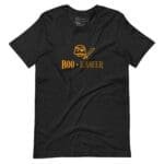 A Halloween-themed black t-shirt with the words Halloween BOO-Kanteer Unisex on it.