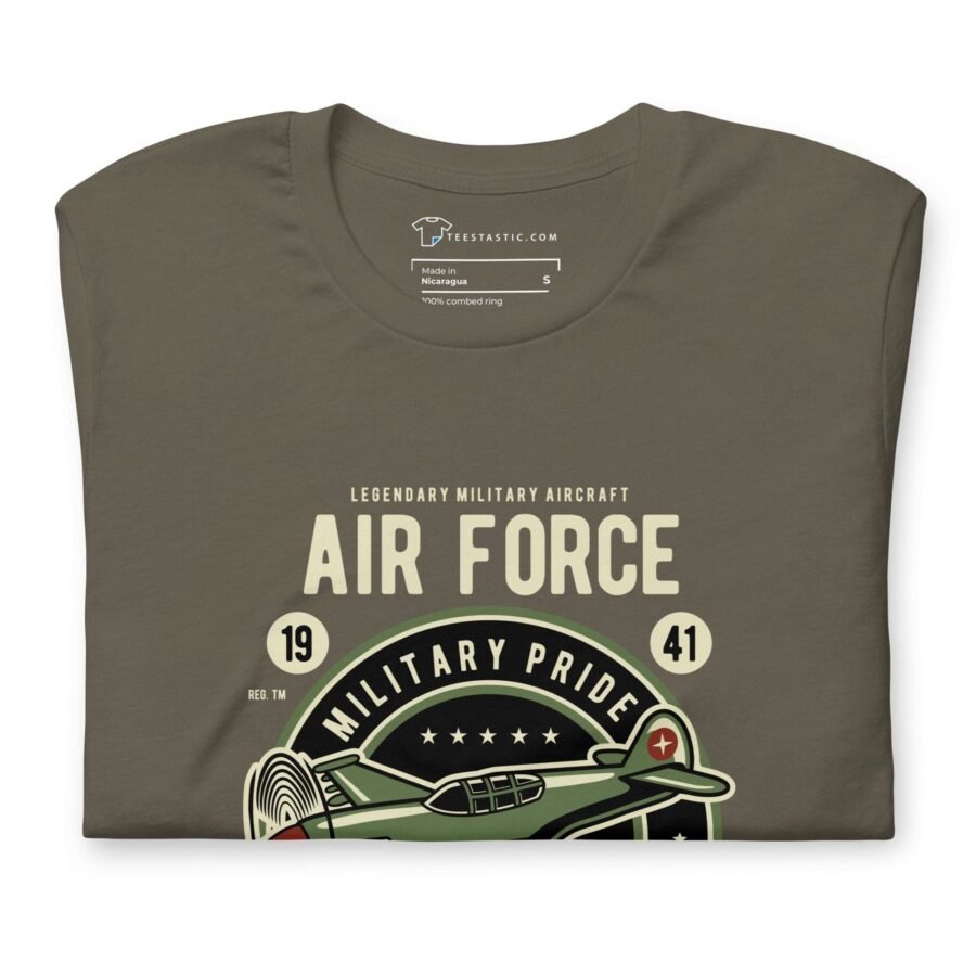 An Airforce Military Pride | Unisex t-shirt featuring an image of an air force plane.
