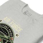A grey Airforce Military Pride | Unisex t-shirt displaying air force pride.