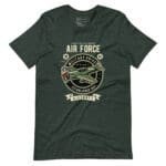 An Airforce Military Pride t-shirt displaying Air Force pride in green.