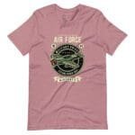 A pink Airforce Military Pride | Unisex t-shirt proudly displaying the Air Force logo.