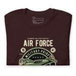An Airforce Military Pride | Unisex t-shirt, with an image of an air force plane, representing military pride.