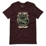 A maroon Airforce Military Pride | Unisex t-shirt showcasing military pride.