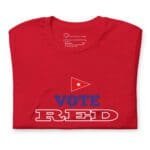 A Vote Red | Elections 2024 | Unisex T-shirt promoting the "vote red" message.