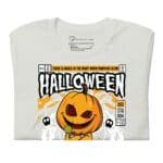 The Spooky Halloween Unisex T-Shirt That's Scary Good! with an image of a pumpkin for Halloween.