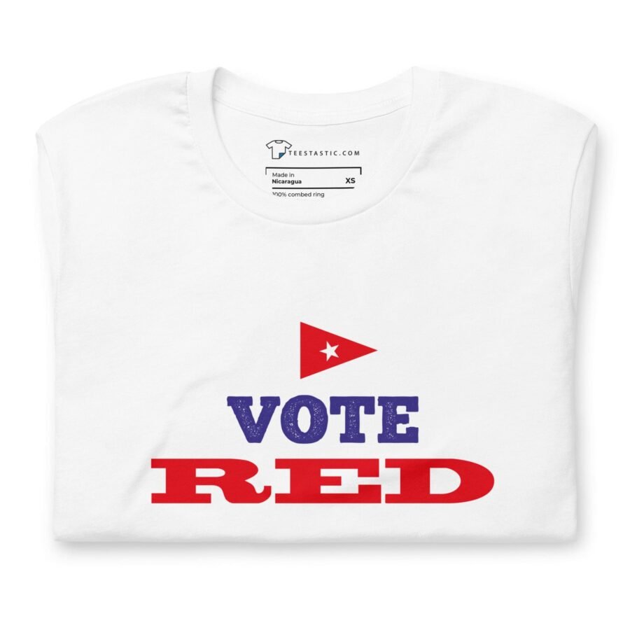 A Vote Red | Elections 2024 | Unisex T-shirt promoting the "vote red" campaign.