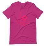A pink t-shirt with the product name "Love My Dog | Unisex Heavy Cotton" on it, perfect for those who "Love My Dog".