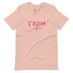 A pink From Love | Unisex Heavy Cotton t-shirt with the word "love" on it.