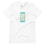A Generation Y | Z | Unisex Heavy Cotton Tee featuring an image of a cell phone.