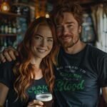 A man and woman posing for a picture holding a beer.