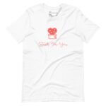 A Stuck On You | Unisex Heavy Cotton t-shirt with a red flower on it.