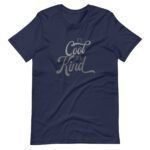 A navy unisex t-shirt that says 'Its Cool to be Kind'.