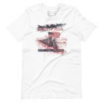 American Dream | Guns, Bikes & MAGA unisex t-shirt features a graphic of a motorcycle and the American flag, emblazoned with the text "American Dream, Work, Fight, and Roam"—symbolizing the true spirit of freedom and bikes.